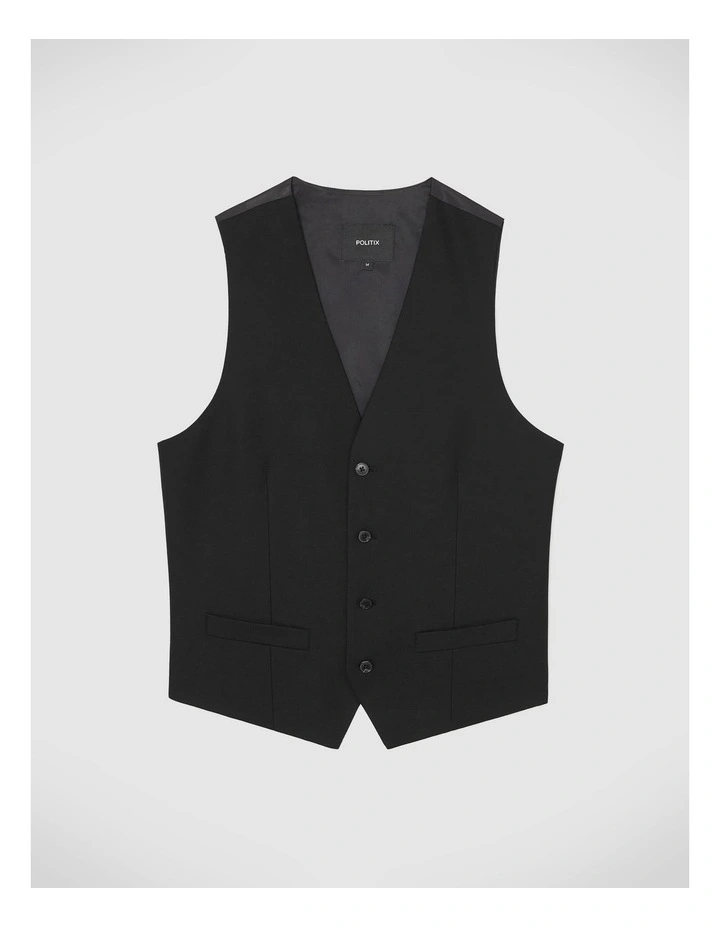 Marco Tailored Vest in Black image 2
