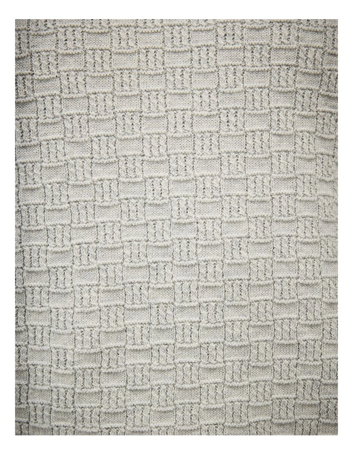 Elvin Geo Textured Crew Knit Top in Light Grey image 7