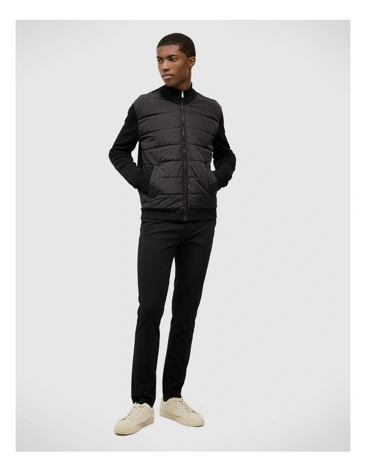 Boden Puffer Knit Jacket in Black image 1