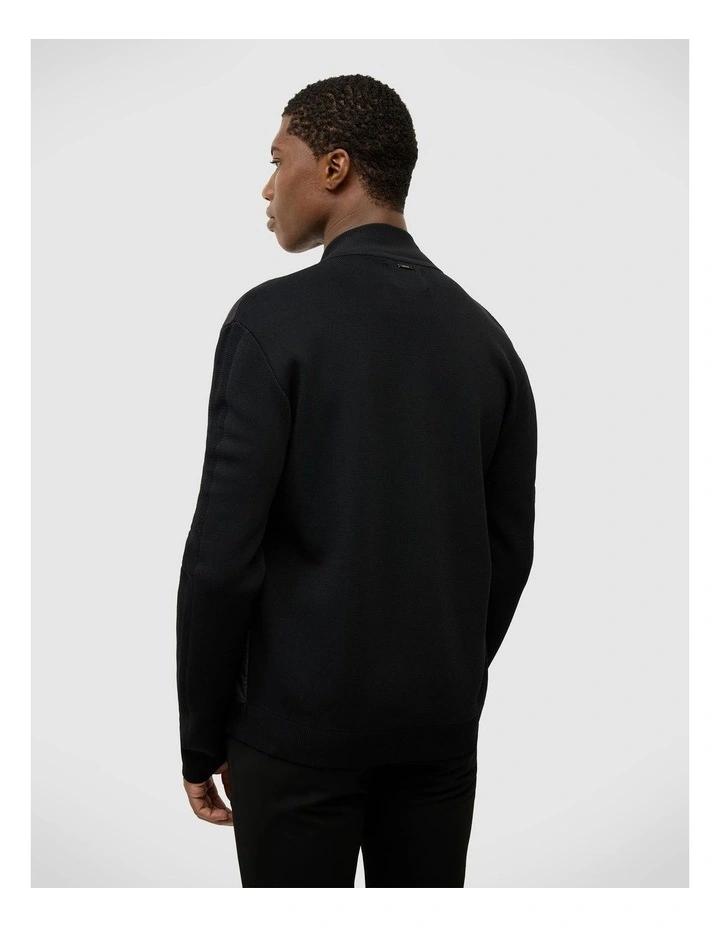 Boden Puffer Knit Jacket in Black image 5