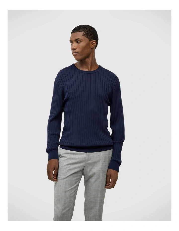 Todd Crew Knit Top in Navy image 1