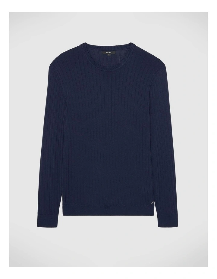 Todd Crew Knit Top in Navy image 2