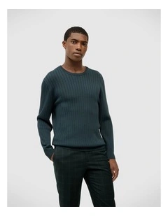 Todd Crew Knit in Pine Green