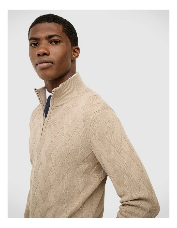 Hurley Zip-up Knit in Fawn image 1