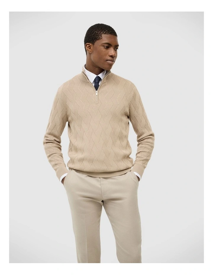 Hurley Zip-up Knit in Fawn image 4