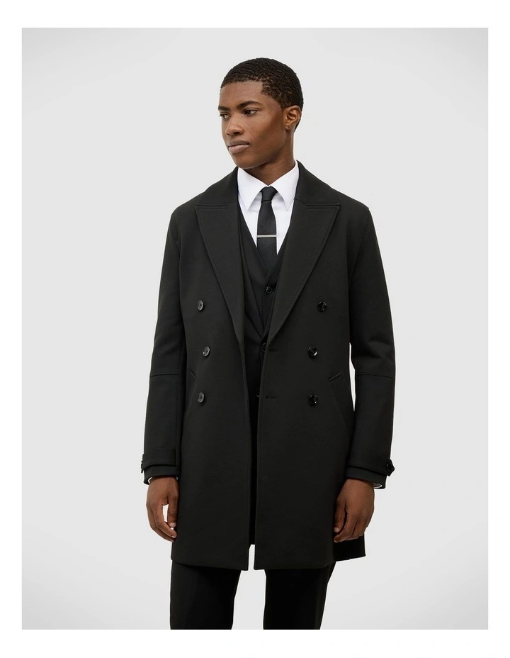 Knight Double Breasted Performance Coat in Black image 4