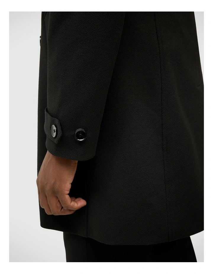 Knight Double Breasted Performance Coat in Black image 7