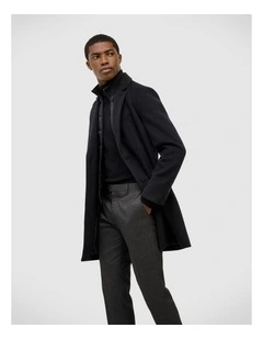 Christos Coat With Removable Puffer Insert in Black