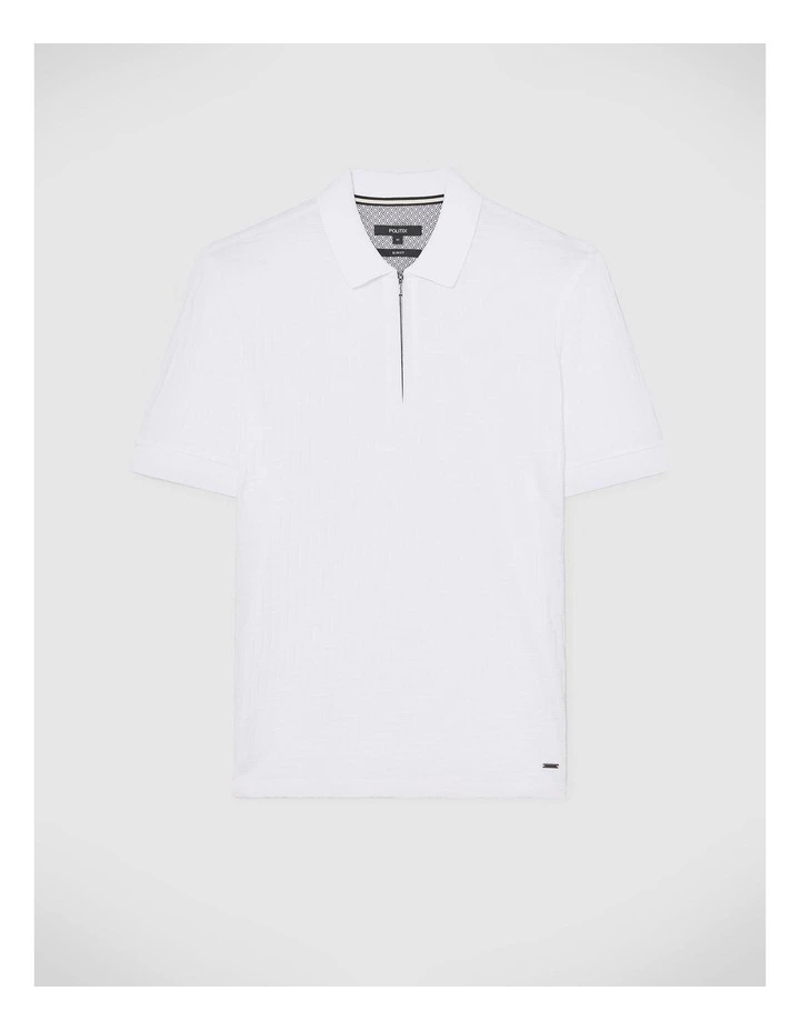 Lee Zip-up Polo in White image 2