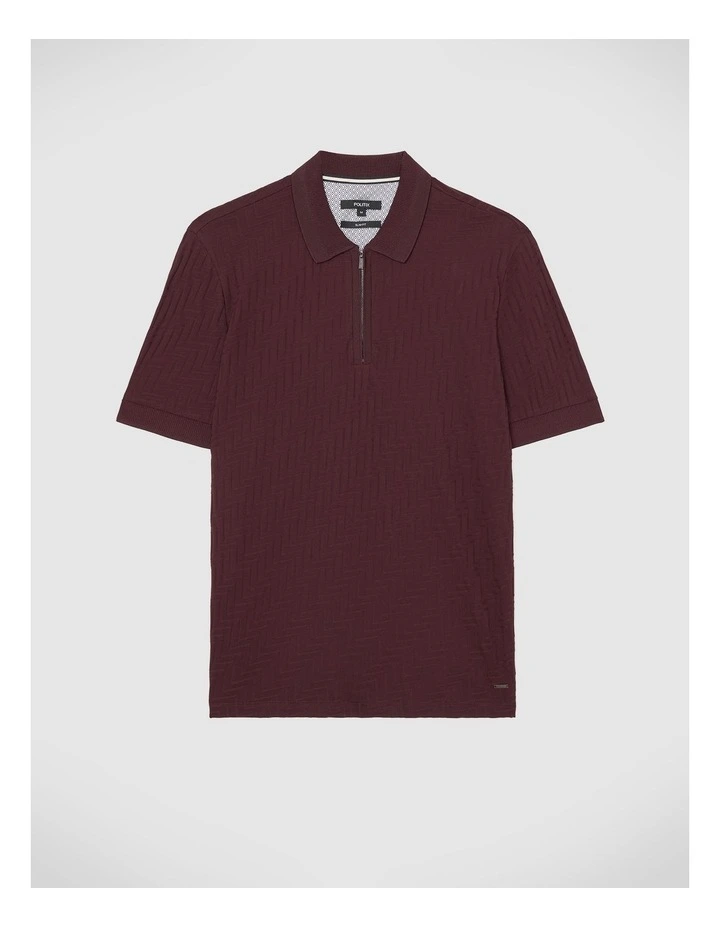 Lee Zip-up Polo in Burgundy image 2