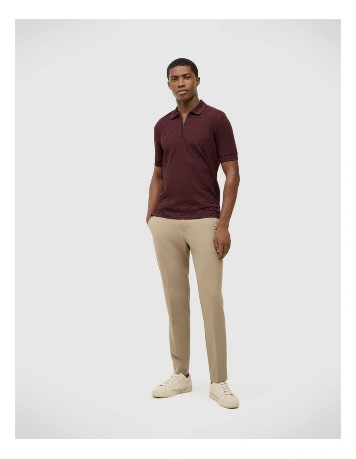 Lee Zip-up Polo in Burgundy image 3