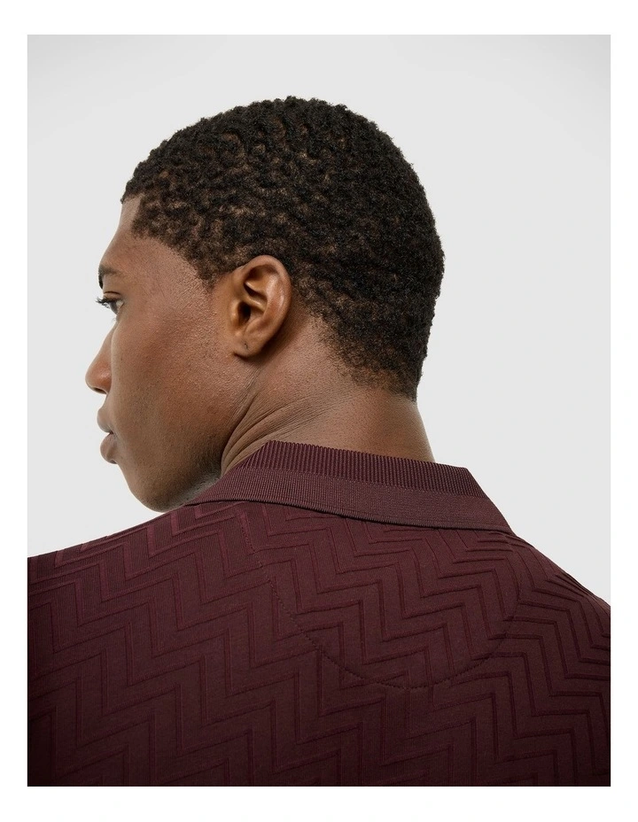 Lee Zip-up Polo in Burgundy image 5