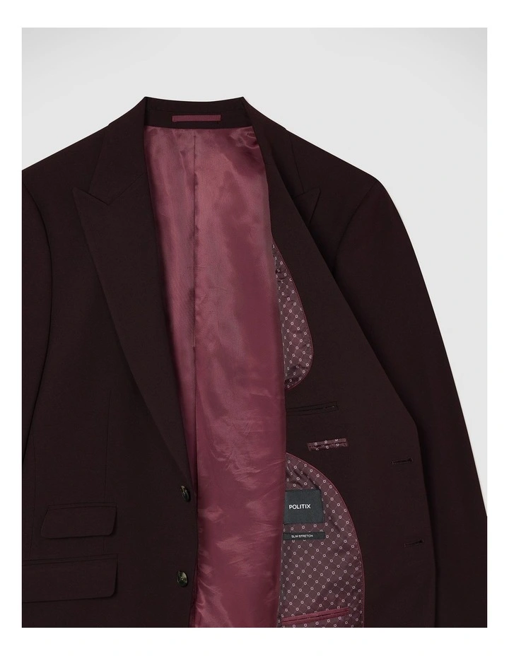 Elliot Tailored Jacket in Burgundy image 7