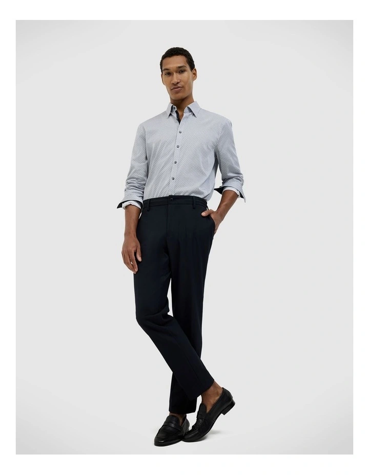 Asher Modern Geo Shirt in White/blue image 3