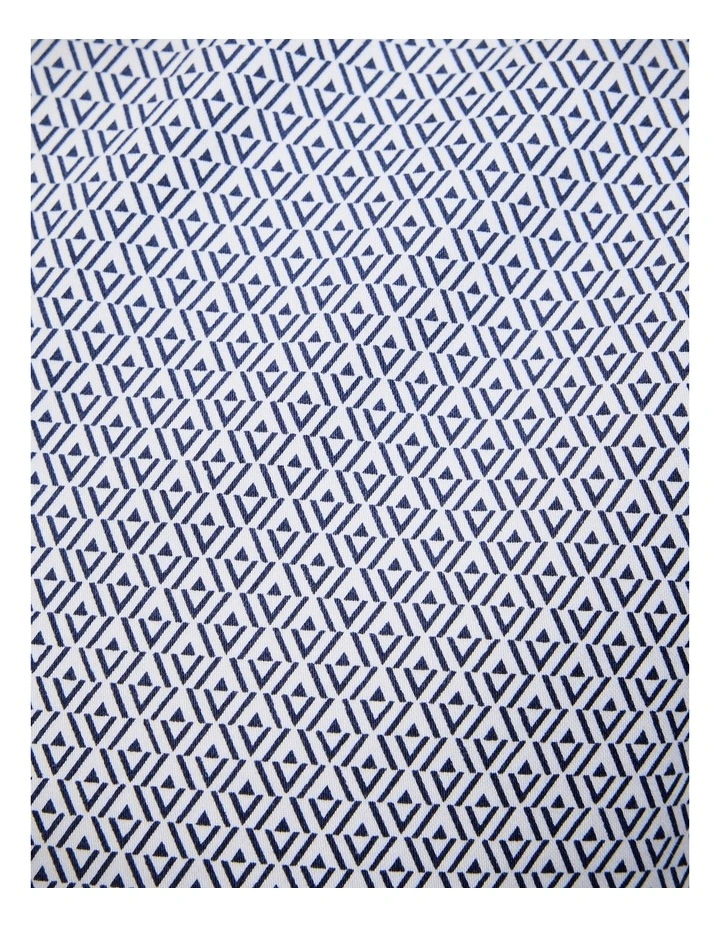 Asher Modern Geo Shirt in White/blue image 7