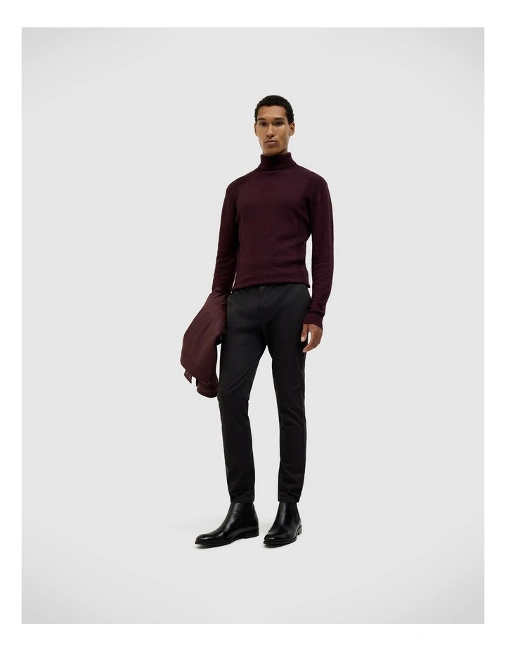 Dezra Roll Neck Knit in Burgundy image 3