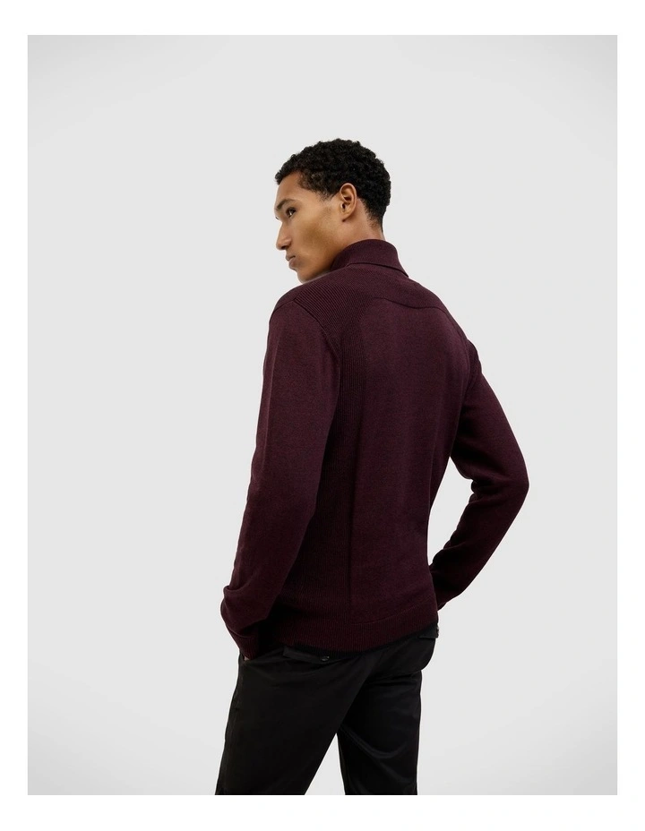 Dezra Roll Neck Knit in Burgundy image 5