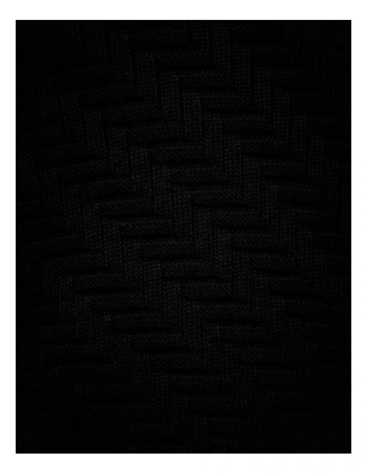 Barker Quarter Zip Knit in Black image 7