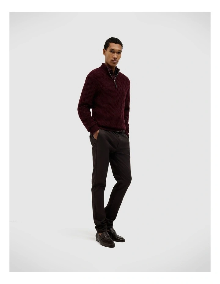 Barker Quarter Zip Knit in Burgundy image 3
