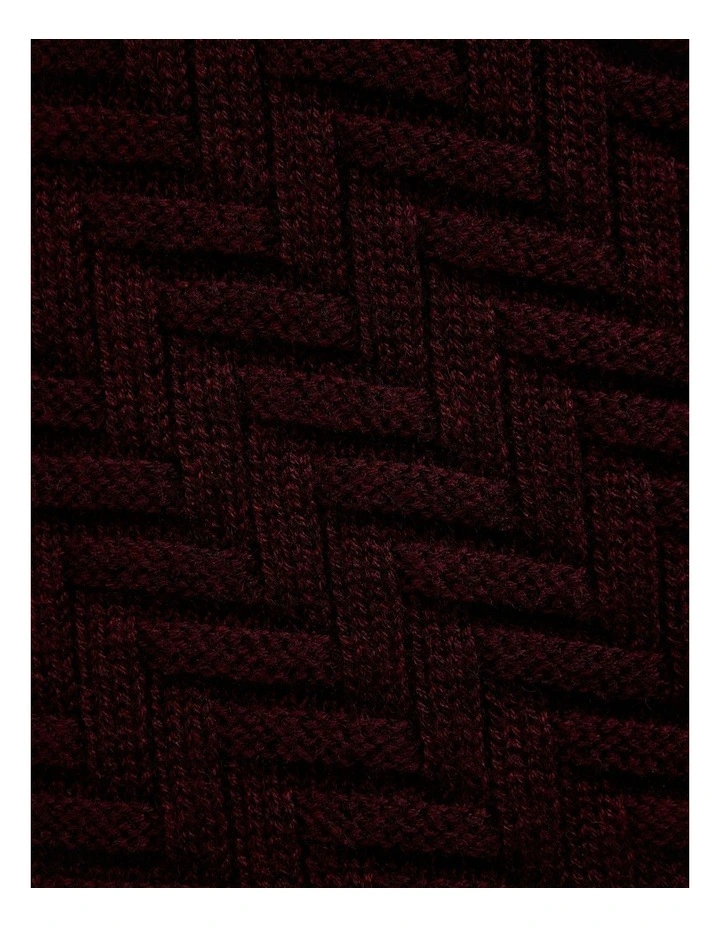 Barker Quarter Zip Knit in Burgundy image 7