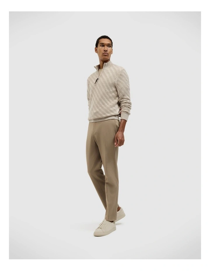 Barker Quarter Zip Knit in Fawn image 3