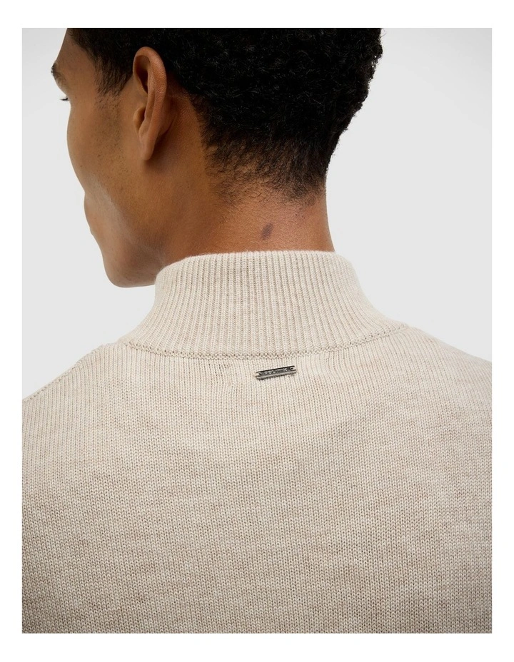 Barker Quarter Zip Knit in Fawn image 6