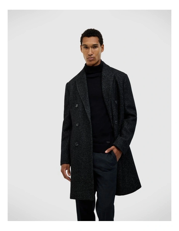 Kennedy Wool-blend Coat in Black image 1