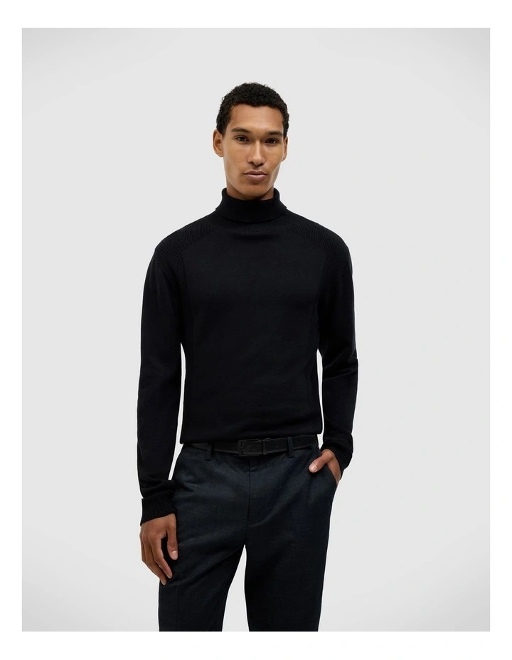 Cosmo Chenille Crew Knit in Black image 1