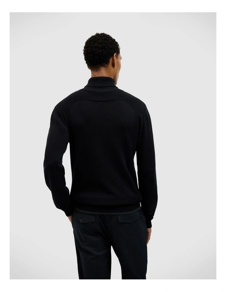 Cosmo Chenille Crew Knit in Black image 5