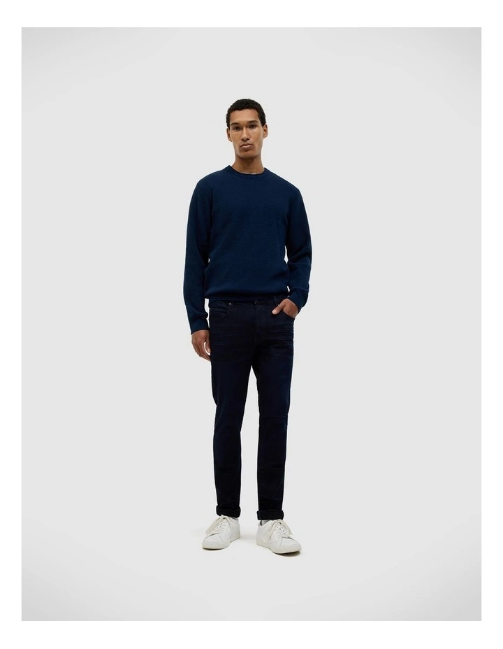 Cosmo Chenille Crew Knit in Navy image 1