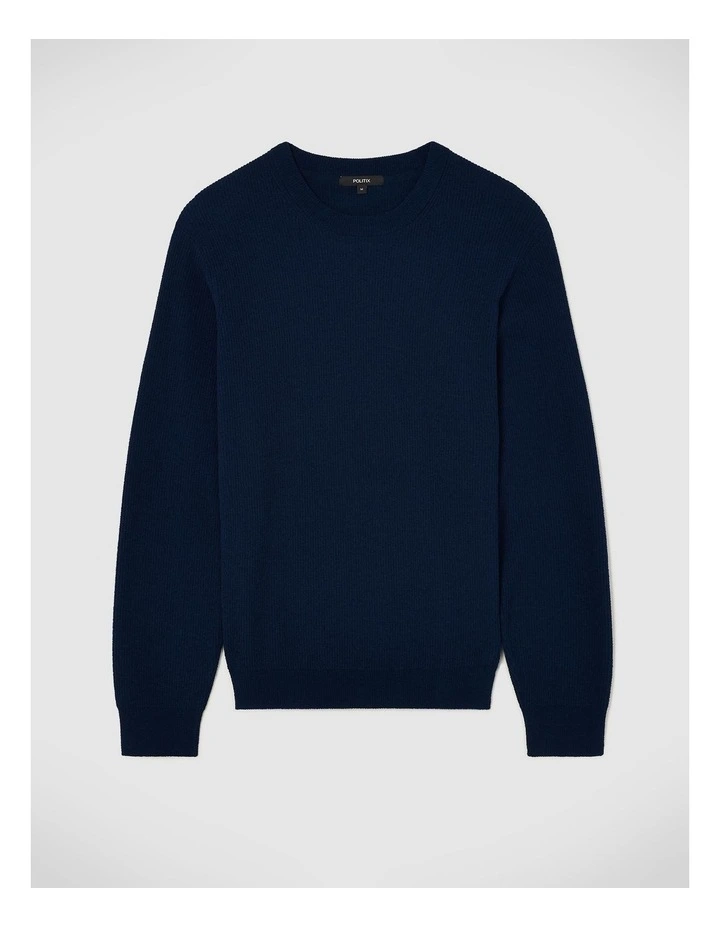 Cosmo Chenille Crew Knit in Navy image 2