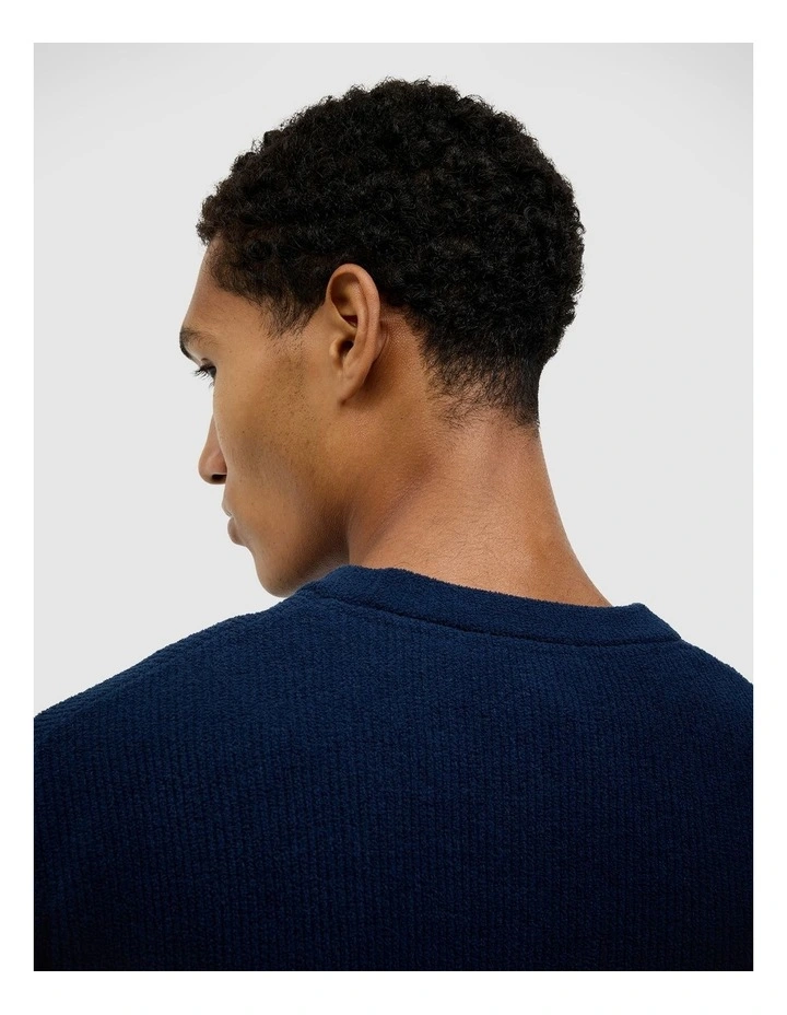 Cosmo Chenille Crew Knit in Navy image 6