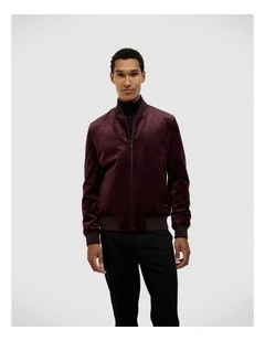 Jeffries Velvet Bomber in Burgundy