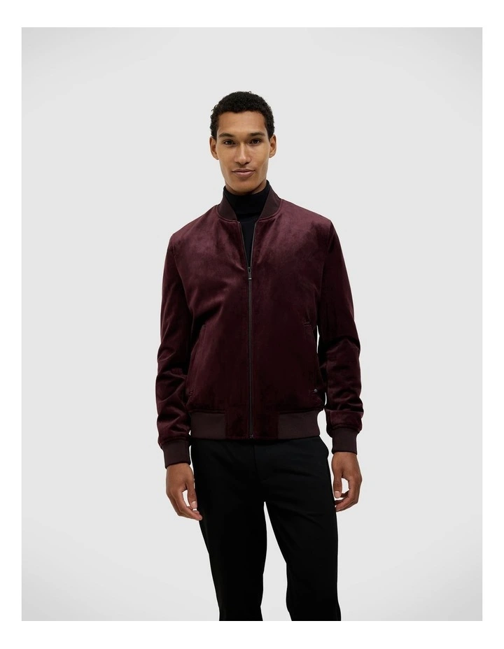 Jeffries Velvet Bomber in Burgundy image 1