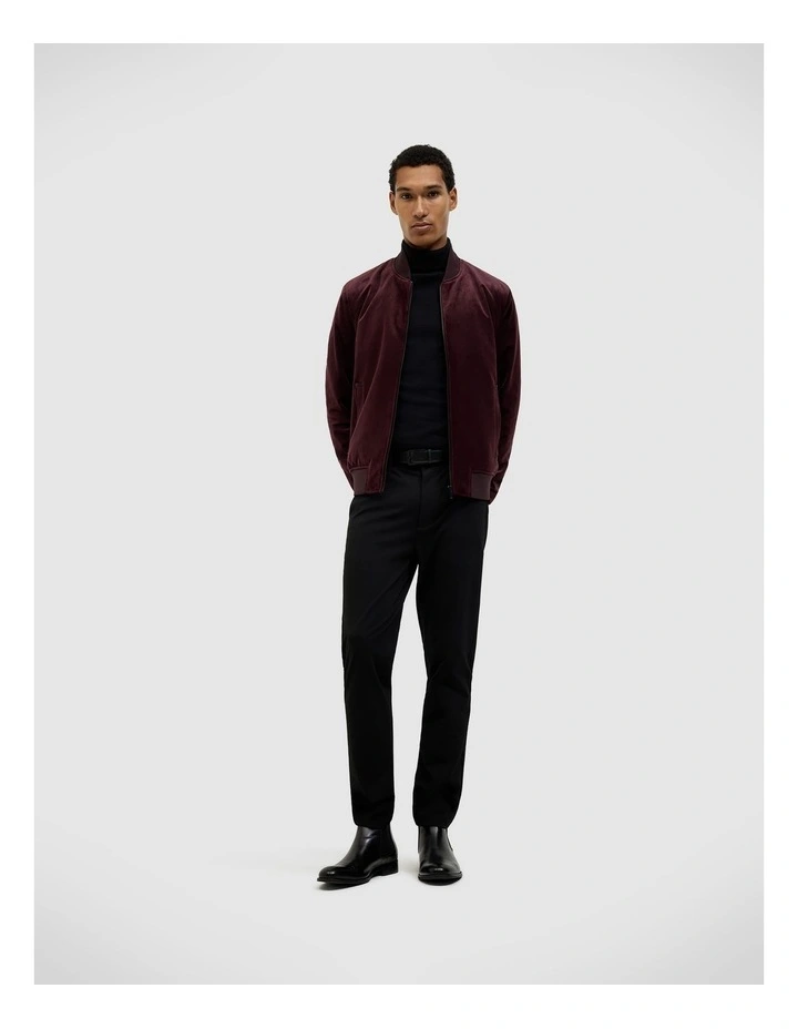 Jeffries Velvet Bomber in Burgundy image 3
