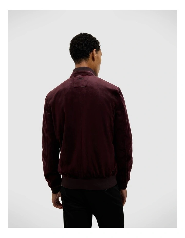 Jeffries Velvet Bomber in Burgundy image 5