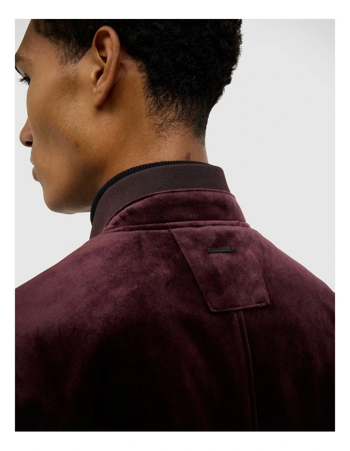Jeffries Velvet Bomber in Burgundy image 6