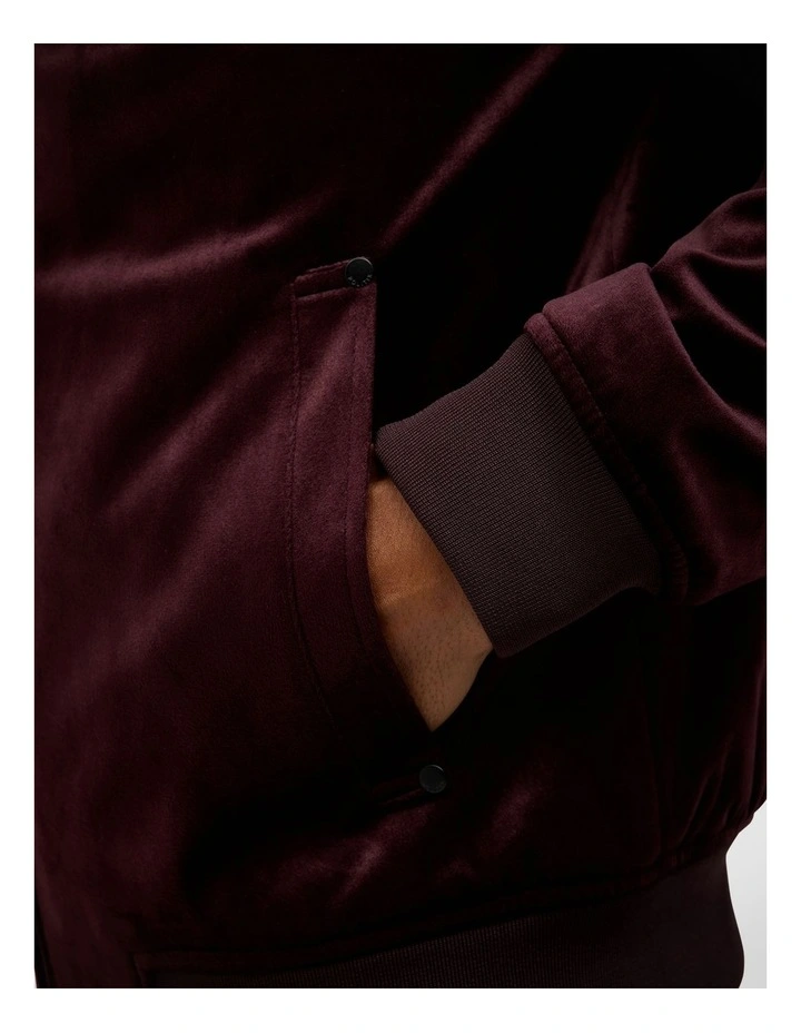 Jeffries Velvet Bomber in Burgundy image 7