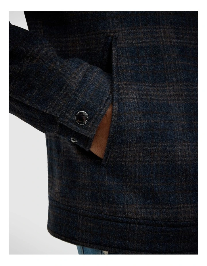 Stevie Wool Blend Check Jacket in Navy image 7