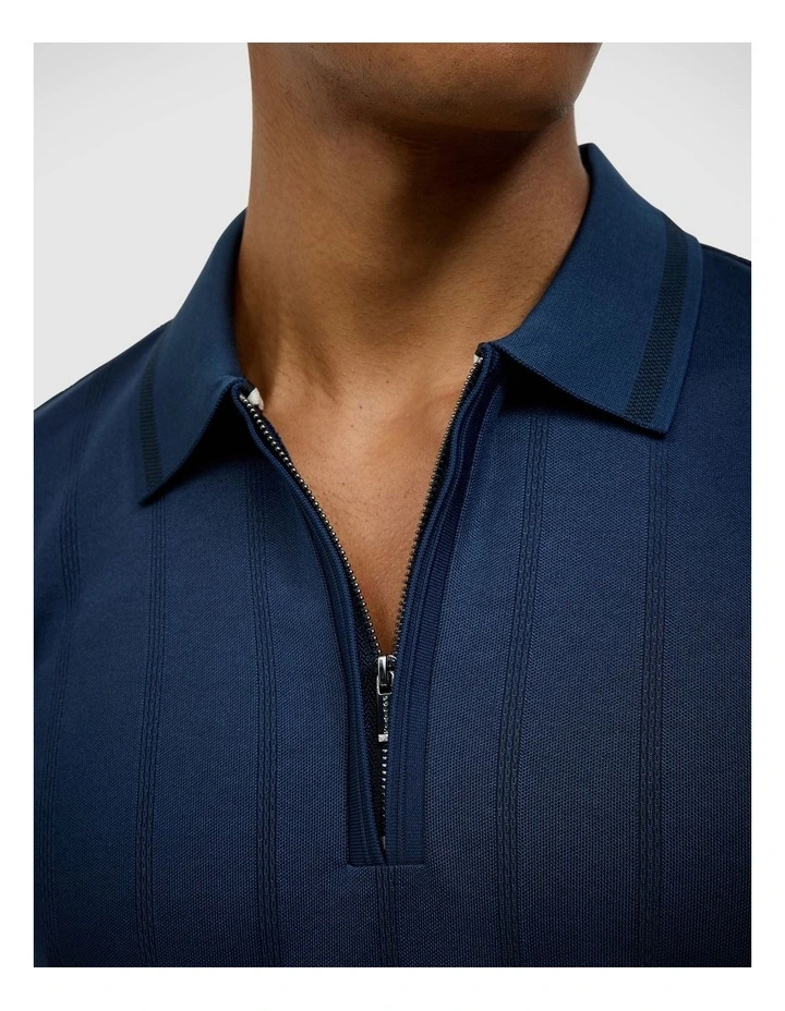 Davis Zip-up Knit Polo in Navy image 4