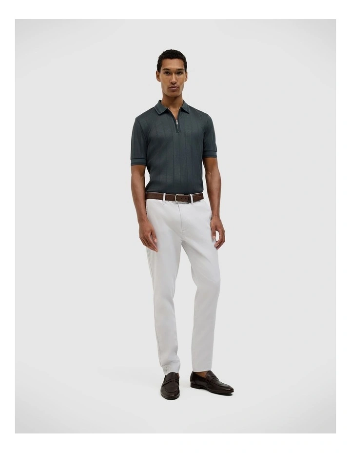Davis Zip-up Knit Polo in Pine Green image 3