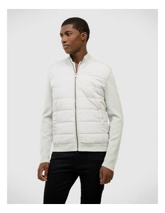 Boden Puffer-Knit Jacket in Sage