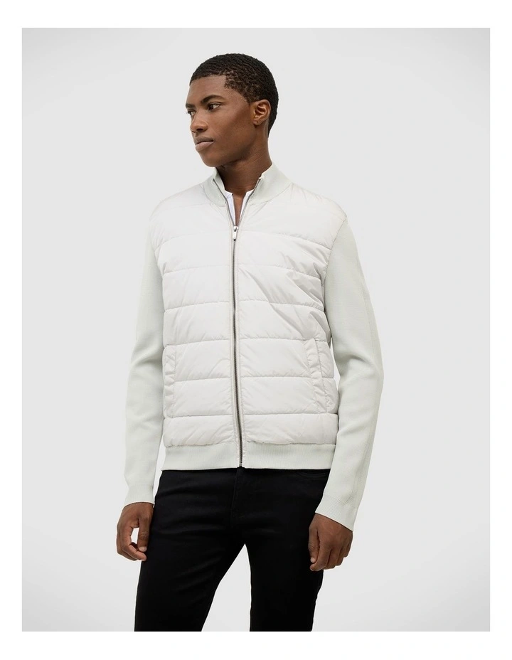 Boden Puffer-Knit Jacket in Sage image 1