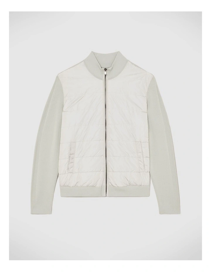 Boden Puffer-Knit Jacket in Sage image 2