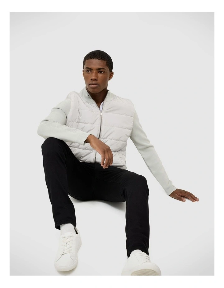 Boden Puffer-Knit Jacket in Sage image 3