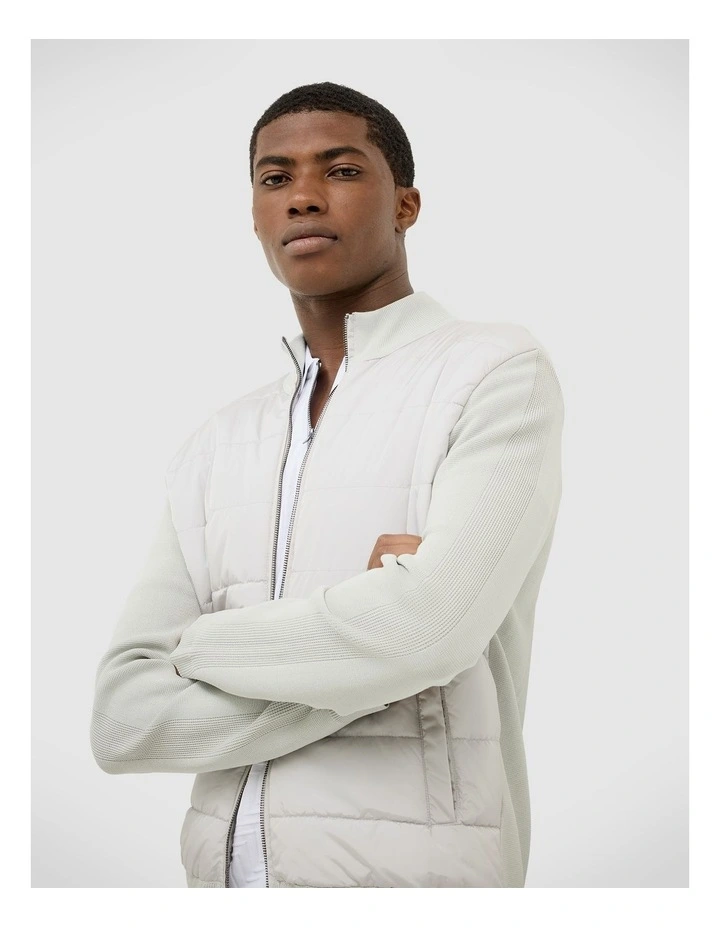 Boden Puffer-Knit Jacket in Sage image 4