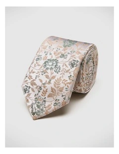 Floral Jacquard Silk Tie in Sage