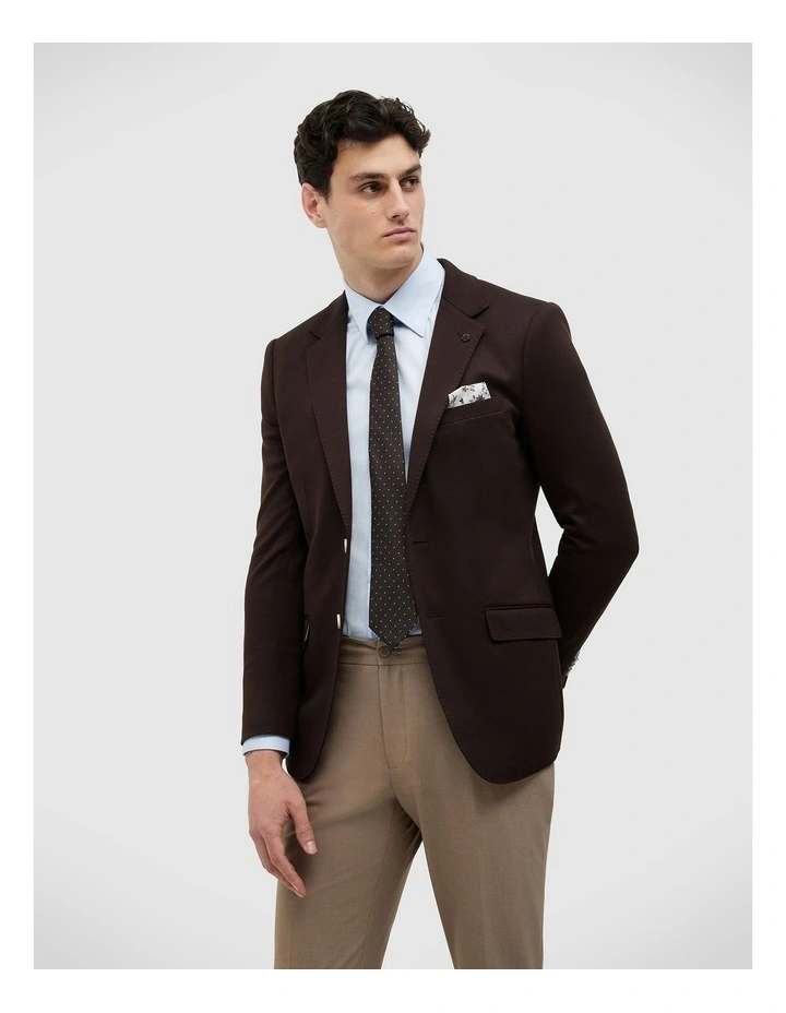 Chad Performance Blazer in Chocolate image 1