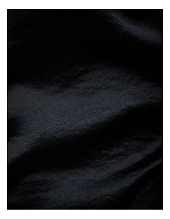 Freddie Faux Silk Shirt in Black image 7