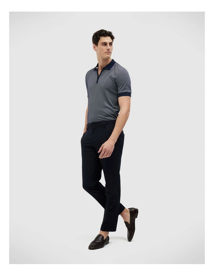 Murray Zip-up Polo in Navy image 3